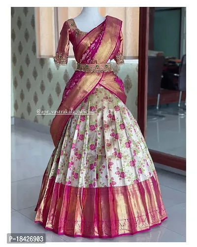 Stylish Multicoloured Banarasi Silk Un-stitched Lehenga Choli Set For Women