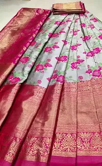 Stylish Multicoloured Banarasi Silk Un-stitched Lehenga Choli Set For Women-thumb3