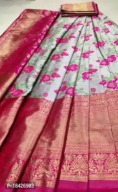 Stylish Multicoloured Banarasi Silk Un-stitched Lehenga Choli Set For Women-thumb4