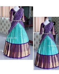 Stylish Multicoloured Banarasi Silk Un-stitched Lehenga Choli Set For Women-thumb2