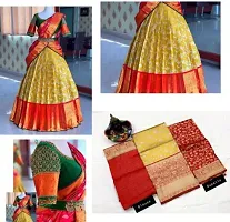 Stylish Multicoloured Banarasi Silk Un-stitched Lehenga Choli Set For Women-thumb2