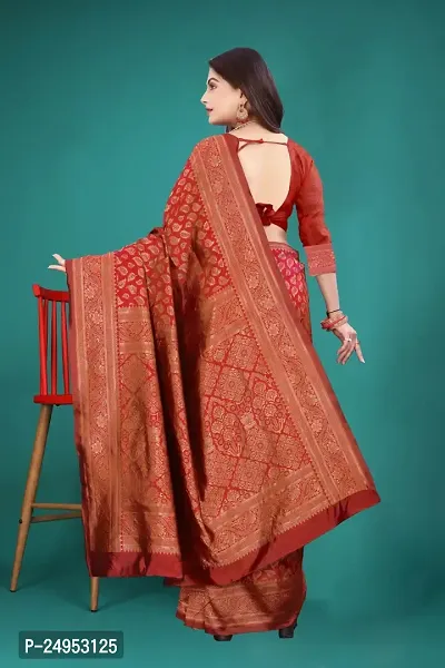 Classic Art Silk Jacquard Saree with Blouse piece-thumb4