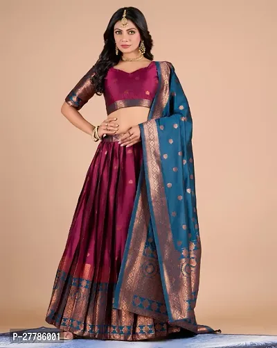 Classic Art Silk Lehenga Cholis with Dupatta-thumb0