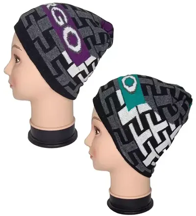 Stunning Woolen Winter Cap For Infants Pack Of 2