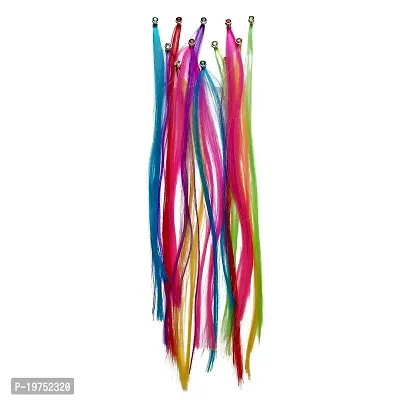 FURE Nylon Colour Hair Streaks (Multi-Colour) for Women - Set of 12-thumb0