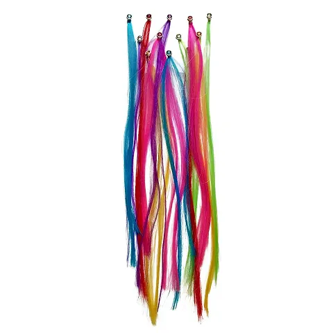 FURE Nylon Colour Hair Streaks (Multi-Colour) for Women - Set of 12