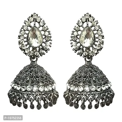 FURE Drop Jhumki Earrings (Antic Rhodium) for Women  Girls