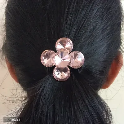 FURE Sparkling Pink Rivoli Ponytail Rubber Band (Elastic)-thumb2