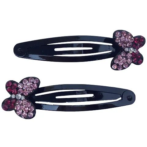 FURE Butterfly Rhinestone Snap Hair Clip for Women