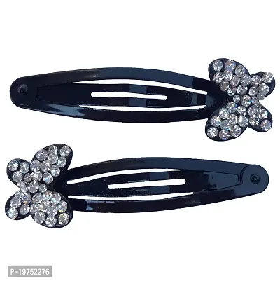 FURE Small Butterfly Rhinestone Snap Hair Clip for Women-SC-5-C