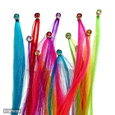 FURE Nylon Colour Hair Streaks (Multi-Colour) for Women - Set of 12-thumb2