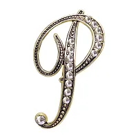 FURE Om Beads Rakhi (Golden)  P Initial Brooch for Brother-thumb2