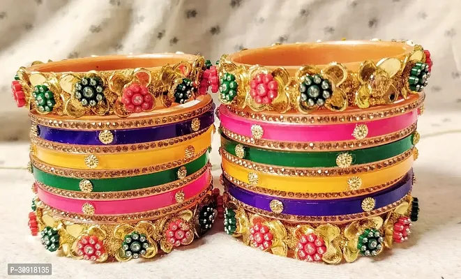 Elegant Multicoloured Plastic Cubic Zirconia Bangles/ Bracelets For Women Pack of 22-thumb0