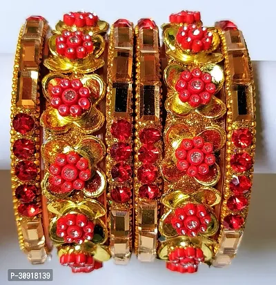 Elegant Multicoloured Brass Cubic Zirconia Bangles/ Bracelets For Women Pack of 6-thumb0