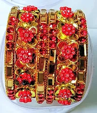 Elegant Multicoloured Brass Cubic Zirconia Bangles/ Bracelets For Women Pack of 6-thumb1