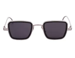 ZUPERIA Square Frame Black Sunglasses For Boys & Men (Silver)-thumb2