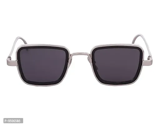 ZUPERIA Square Frame Black Sunglasses For Boys & Men (Silver)-thumb3