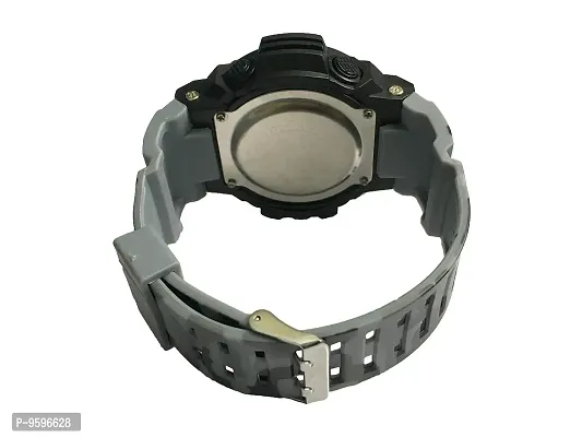 Zuperia Digital Black Dial Grey Strap Watch (Grey Red)-thumb5