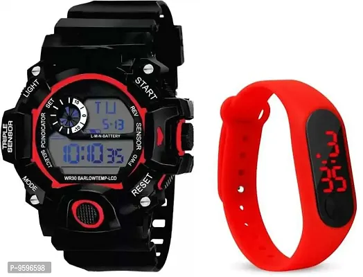 ZUPERIA Digital Watch Combo for Kids,Boys and Men (Red)