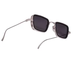ZUPERIA Square Frame Black Sunglasses For Boys & Men (Silver)-thumb4