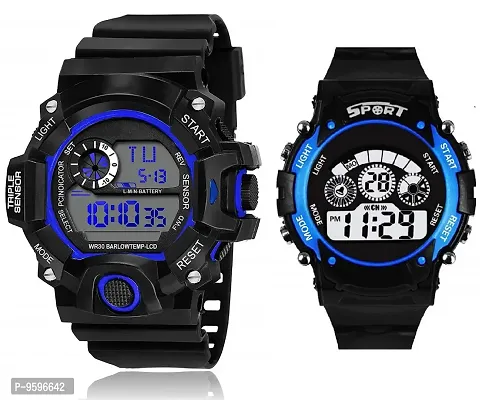 ZUPERIA Blue Dial Digital Combo Watches for Boys & Men (Pack of 2)