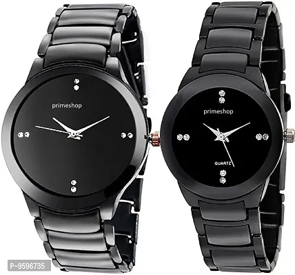 PRIMESHOP Analogue Men's Watch (Black Dial Black Colored Strap)-thumb0