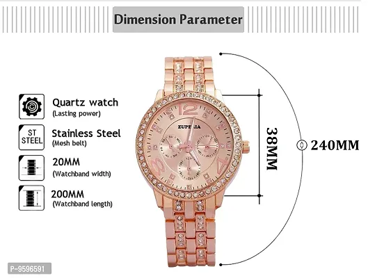 ZUPERIA Analogue Women's Watch(Rose Gold Dial Rose Gold Colored Strap)-18092001-thumb5