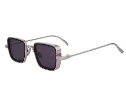 ZUPERIA Square Frame Black Sunglasses For Boys & Men (Silver)-thumb1