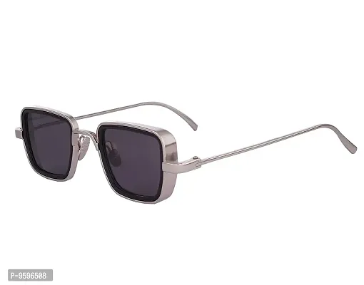 ZUPERIA Square Frame Black Sunglasses For Boys & Men (Silver)-thumb2
