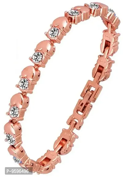 ZUPERIA Diamond Studded Rose Gold Analogue Watch with 2 Bracelets for Girls & Women (RG Gevna)-thumb4