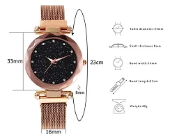 ZUPERIA Diamond Studded Rose Gold Analogue Watch with 2 Bracelets for Girls & Women (12 p Rg MGNT)-thumb4