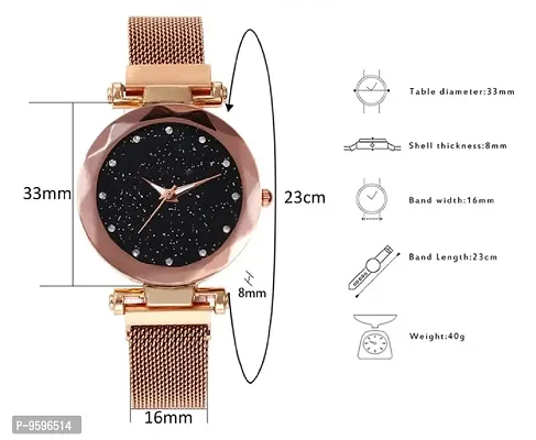 ZUPERIA Diamond Studded Rose Gold Analogue Watch with 2 Bracelets for Girls & Women (12 p Rg MGNT)-thumb5