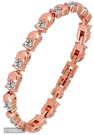 ZUPERIA Diamond Studded Rose Gold Analogue Watch with 2 Bracelets for Girls & Women (12 p Rg MGNT)-thumb4