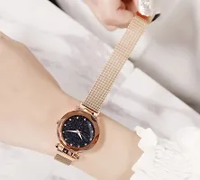 ZUPERIA Diamond Studded Rose Gold Analogue Watch with 2 Bracelets for Girls & Women (12 p Rg MGNT)-thumb1