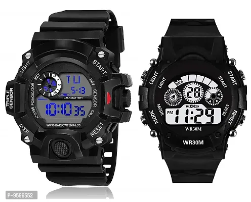 ZUPERIA Digital Black Dial Combo Watches for Boys & Men (Pack of 2)