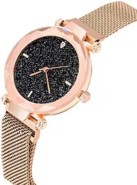 ZUPERIA Combo of Prism Glass Crystal Chain and Magnetic Strap Analog Watches for Men & Women (Rosegold)-thumb2