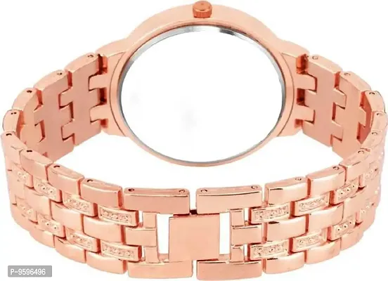 ZUPERIA Diamond Studded Rose Gold Analogue Watch with 2 Bracelets for Girls & Women (RG Gevna)-thumb5