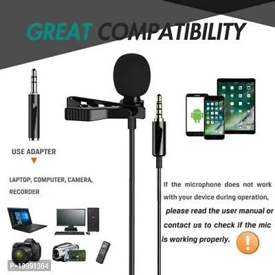 3.5mm Clip Microphone | Collar Mic for Voice Recording | (Black) wired-thumb2