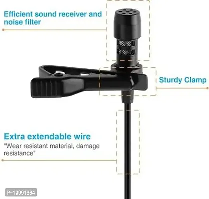 3.5mm Clip Microphone | Collar Mic for Voice Recording | (Black) wired-thumb3