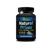 Natural Drives Herbal Capsules For Endurance and Performance, Male Booster Medicine, Stamina Booster Lubricants -  30 Capsules-thumb2