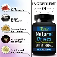 Natural Drives Herbal Capsules For Endurance and Performance, Male Booster Medicine, Stamina Booster Lubricants -  30 Capsules-thumb1