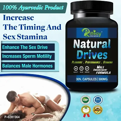 Natural Drives Herbal Capsules For Endurance and Performance, Male Booster Medicine, Stamina Booster Lubricants -  30 Capsules