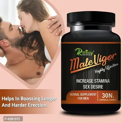 Male Vigor Herbal Capsules For Promotes Long Intimacy Timing|Enhances Organ Size -  30 Capsules-thumb0