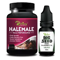 Hale Male Herbal Capsules and Big Sexo Oil For Increasing Your Penis Size and Increase Long Time Stamina - 15 Capsules, 15 ML-thumb1