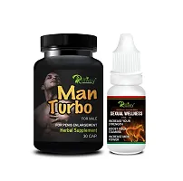 Man Turbo Herbal Capsules and Sexual Wellness Oil For Increasing Size and Big Penis Size Medicines Capsules For Men - 30 Capsules, 15 ml-thumb1