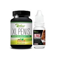 XL Penis Herbal Capsules and Ling Booster Oil For Increasing Your Penis Size and Increase Long Time Stamina - 30 Capsules, 15 ml-thumb1