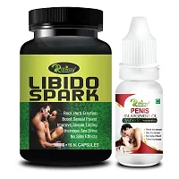 Libido Spark Herbal Capsules and Penis Increasing Oil For Extra power growth ling long Capsules for Men - 30 Capsules, 15 ml-thumb1