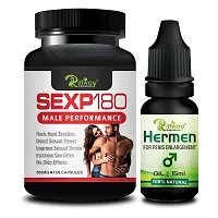 Sex P 180 Herbal Capsules and Her Man Oil For fast result Extra sex power growth sanda Capsules dick LING GROWTH Capsules - 15 Capsules, 15 ML-thumb1