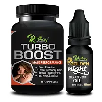 Turbo Boost Herbal Capsules Golden Night Oil For Extra power growth ling long Capsules for Men - 15 Capsules, 15 ML-thumb1