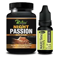 Night Passion Herbal Capsules and Max Time Oil For Extra power growth ling long Capsules for Men   Ayurvedic-thumb1